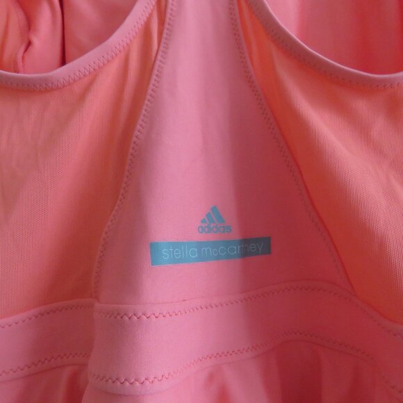 ADIDAS X STELLA MCCARTNEY Coral Pink One Piece Ruffle Swimsuit - Size L - Picture 10 of 14